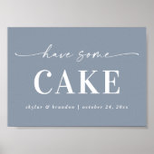 Elegant Dusty Blue haben ein kurzes Hochzeitszeich Poster (Vorne)