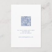 Elegant Dusty Blue Hand Drawn Bow Wedding Details Begleitkarte (Rückseite)