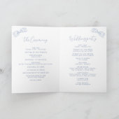 Elegant Dusty Blue Hand Drawn Bow Wedding Programm (Innenseite)