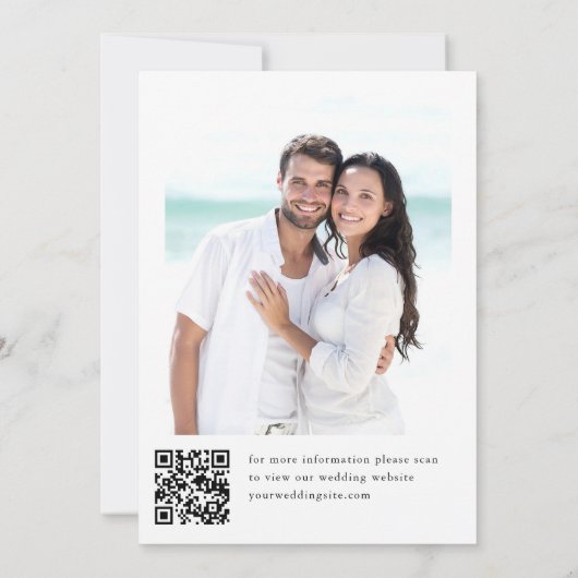 Elegant Dusty Blue Hand Drawn Bow Wedding Save The Date (Rückseite)