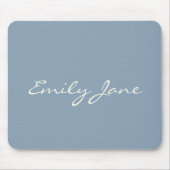 Elegant Dusty Blue Handwriting Script Name Custom Mousepad (Vorne)