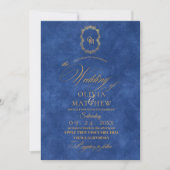 Elegant Dusty Blue / Handwriting Script Wedding Einladung (Vorderseite)