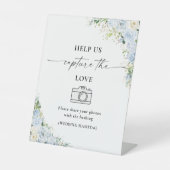 Elegant Dusty Blue Help Us Capture The Love Sign Sockelschild (Vorderseite)