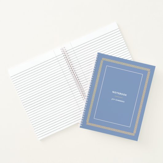 Elegant Dusty Blue Herringbone Notebook Planner  Notizblock (Innenseite)