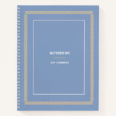 Elegant Dusty Blue Herringbone Notebook Planner  Notizblock (Vorderseite)