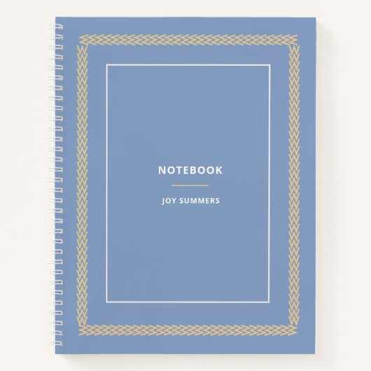 Elegant Dusty Blue Herringbone Notebook Planner  Notizblock (Vorderseite)