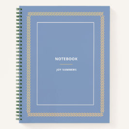 Elegant Dusty Blue Herringbone Notebook Planner  Notizblock