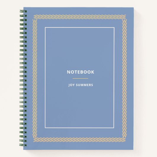 Elegant Dusty Blue Herringbone Notebook Planner Notizblock (Vorderseite)