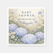 Elegant Dusty Blue Hydrangea Garden Baby Shower Serviette (Vorderseite)