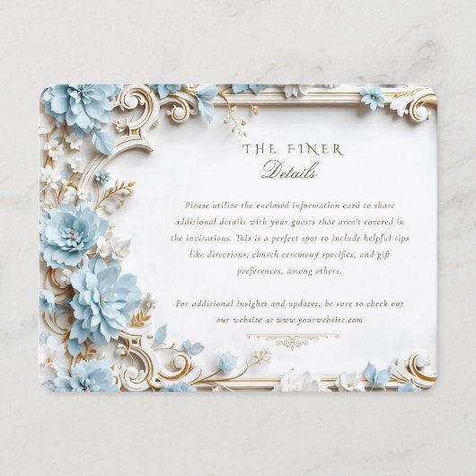 Elegant Dusty Blue Hydrangeas Begleitkarte (Vorderseite)