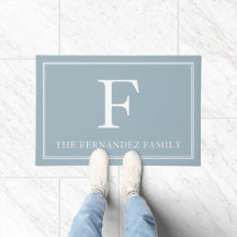 Elegant Dusty Blue Initial Familienname