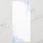 Elegant Dusty Blue Ivory Rose Blume Hochzeit Menükarte (Rückseite)