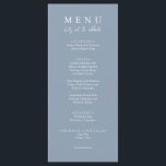Elegant Dusty Blue Let's Eat Calligraphy Wedding  Menükarte<br><div class="desc">A modern and elegant minimalist chic wedding light blue dinner menu. Which features chic template design of dusty blue solid background and white typography . And let's eat wording in elegant chic calligraphy. Grab it and make your wedding menu chic and classy.</div>