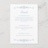 Elegant Dusty Blue Line Details zur Hochzeit Begleitkarte (Vorderseite)