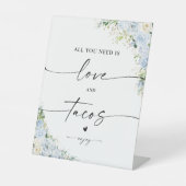 Elegant Dusty Blue Love and Tacos Sign Sockelschild (Vorderseite)
