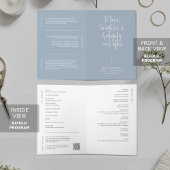 Elegant Dusty Blue Minimal QR Code eingewickelt Programm