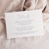 Elegant Dusty Blue Minimal Script Wedding Begleitkarte