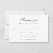Elegant Dusty Blue Minimal Wedding RSVP Card Karte (Vorderseite)