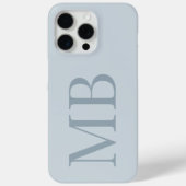 Elegant Dusty Blue Minimalistisch Initial Monogram Case-Mate iPhone Hülle (Rückseite)