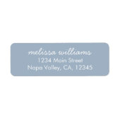 Elegant Dusty Blue Minimalistische Rücksendeadress (Vorne)