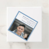 Elegant Dusty Blue mit Foto-Bestätigung Geschenkanhänger (Beispiel)