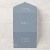 Elegant Dusty Blue Modern Wedding All In One Einladung (Außenbereich)