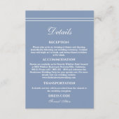 Elegant Dusty Blue Modern Wedding Details Begleitkarte (Vorderseite)