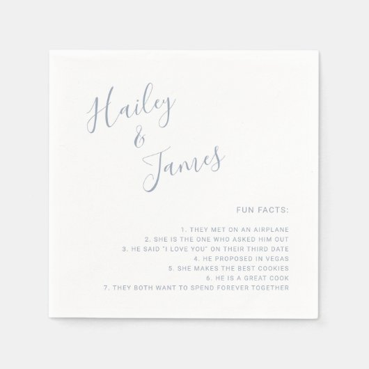 Elegant Dusty Blue Modern Wedding Serviette (Vorderseite)