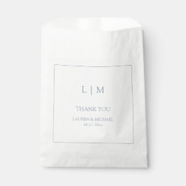 Elegant Dusty Blue Monogram Vielen Dank für Ihre H Geschenktütchen