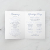 Elegant Dusty Blue Monogram Wappen Wedding Programm (Innenseite)
