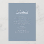 Elegant Dusty Blue Monogram Wedding Details Begleitkarte (Vorderseite)