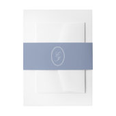 Elegant Dusty Blue Monogram Wedding Einladungsbanderole (Vorderseite Beispiel)