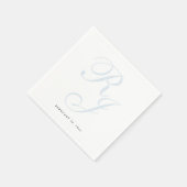 Elegant Dusty Blue Monogram Wedding Napkins Serviette (Ecke)