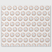 Elegant Dusty Blue Monogram Wreath Christmas Geschenkpapier (Flach)