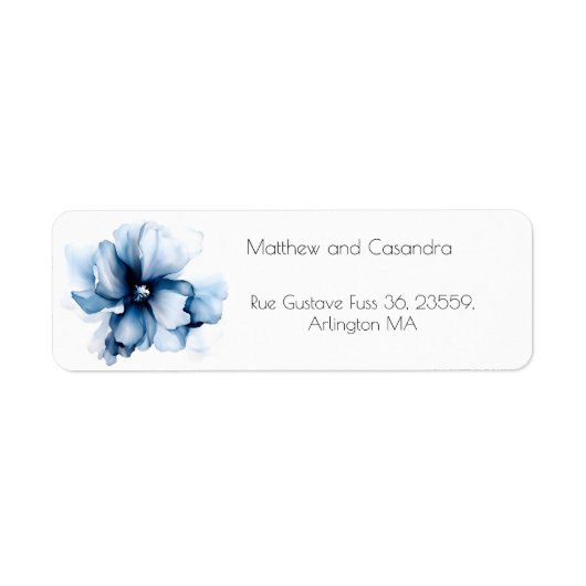 Elegant Dusty Blue Navy Blume Hochzeit (Vorne)
