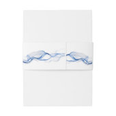 Elegant Dusty Blue Navy Blume Hochzeit Einladungsbanderole (Rückseitenbeispiel)