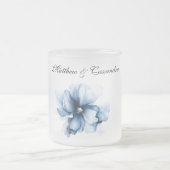 Elegant Dusty Blue Navy Blume Hochzeit Mattglastasse (Mittel)