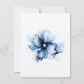 Elegant Dusty Blue Navy Blume Hochzeit RSVP Karte (Rückseite)