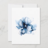 Elegant Dusty Blue Navy Blume Hochzeit RSVP Karte (Rückseite)