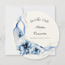 Elegant Dusty Blue Navy Blume Hochzeit