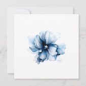 Elegant Dusty Blue Navy Blume Hochzeit Save The Date (Rückseite)