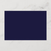 Elegant Dusty Blue Navy Blumenzettel Begleitkarte (Rückseite)