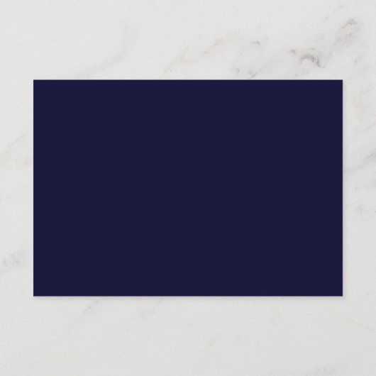 Elegant Dusty Blue Navy Blumenzettel Begleitkarte (Rückseite)