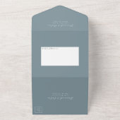 Elegant Dusty Blue Navy Botanischer Garten All In One Einladung (Außenbereich)