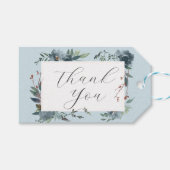 Elegant Dusty Blue Navy Botanischer Garten Geschenkanhänger (Vorderseite (Horizontal))