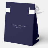 Elegant Dusty Blue Navy Floral Wedding Geschenkschachtel (Rückseite)