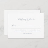Elegant Dusty Blue Number RSVP Karte (Vorne/Hinten)
