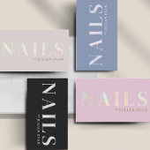 Elegant Dusty Blue Opal Holographic Nail Visitenkarte