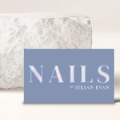 Elegant Dusty Blue Opal Holographic Nail Visitenkarte