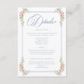 Elegant Dusty Blue Pastel Wildblume Wappen Wedding Begleitkarte (Vorderseite)